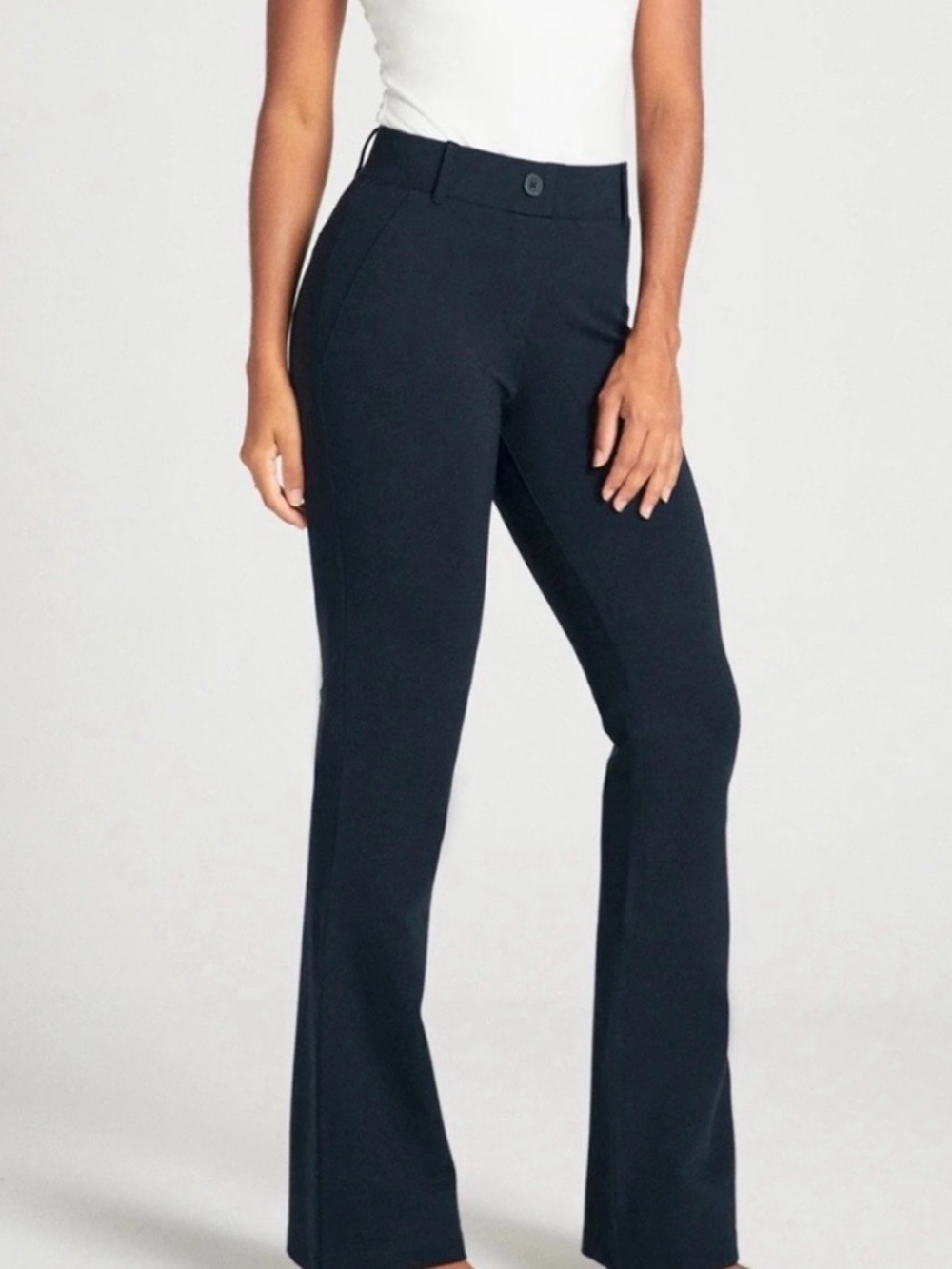 Betabrand Dark Blue Straight Legs Dress Pants Size:  Petite Medium.